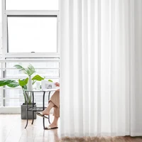 Soft White Voile Sheer Curtains For Living Room Window Solid Color Tulle Curtain For Bedroom Wedding Drapes Home Decor Customize 3