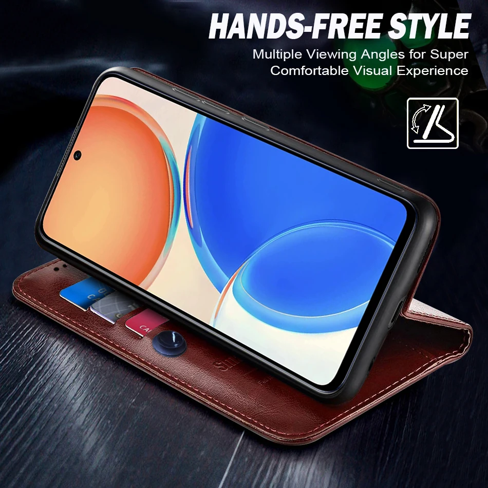 Elegant Leather Flip Book Case with Card Slots