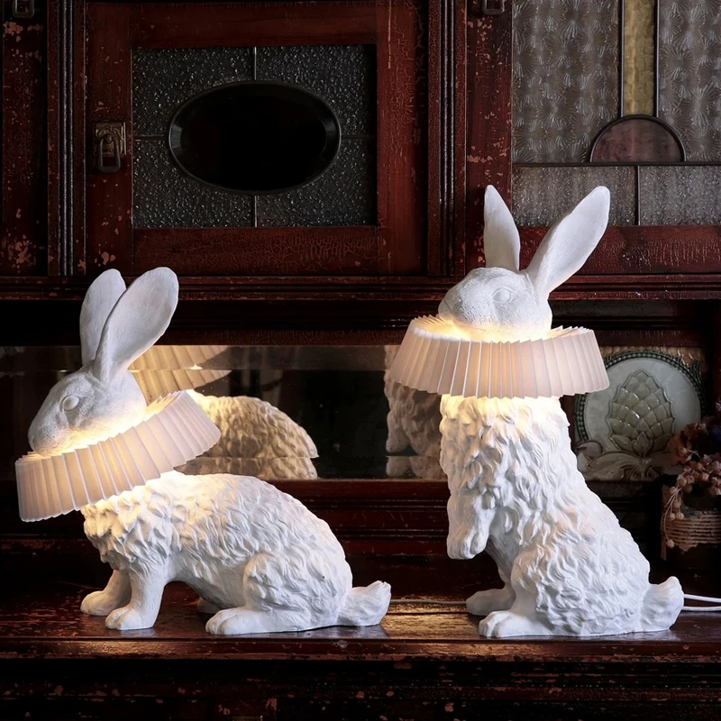 

Modern minimalist design bedroom bedside table lamp living room dining room study rabbit shape creative table lamp