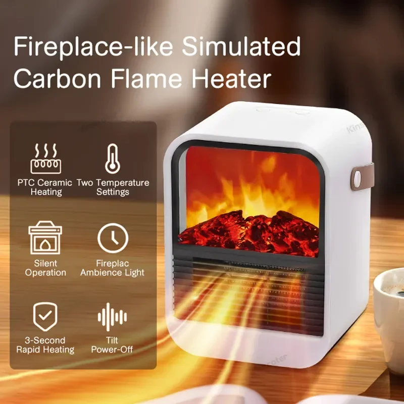 

Heating Stove Radiator Flame Warmer Machine Fireplace Electric Heater Warm Blower Fan Portable Desktop Household Home