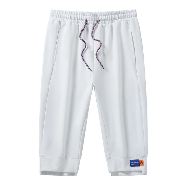 White Shorts for Men 2022 Summer Cotton Shorts Men Casual Sweatpants Solid Color Loose Joggers Short Pants Brand Men Gym Shorts 3