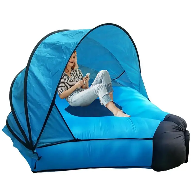 

Inflatable Sofa Air Recliner Sofa With Tent Windproof Air Pump Free Lounger UV-Resistant Fishing Camping Outdoor Party Picnic
