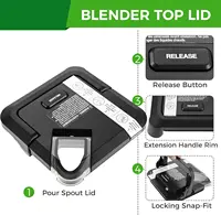Couvercle supérieur de mélangeur de remplacement pour pichet Ninja 72 OZ, nouveau modèle BL610 BL710WM BN701 BN750 BN751 BN800 CO610B CT610 DB751A BL910BRN 2