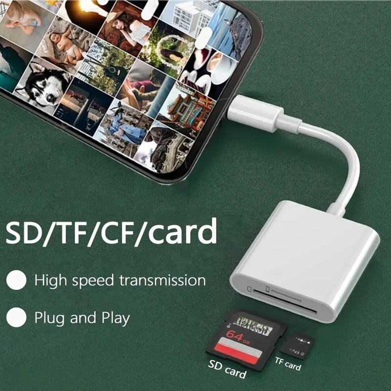 USB C to SD Card Reader High Speed Type C to SD TF Memory Card Reader Adapter for Samsung MacBook Laptops Tablets Smartphones Memory Card Reader