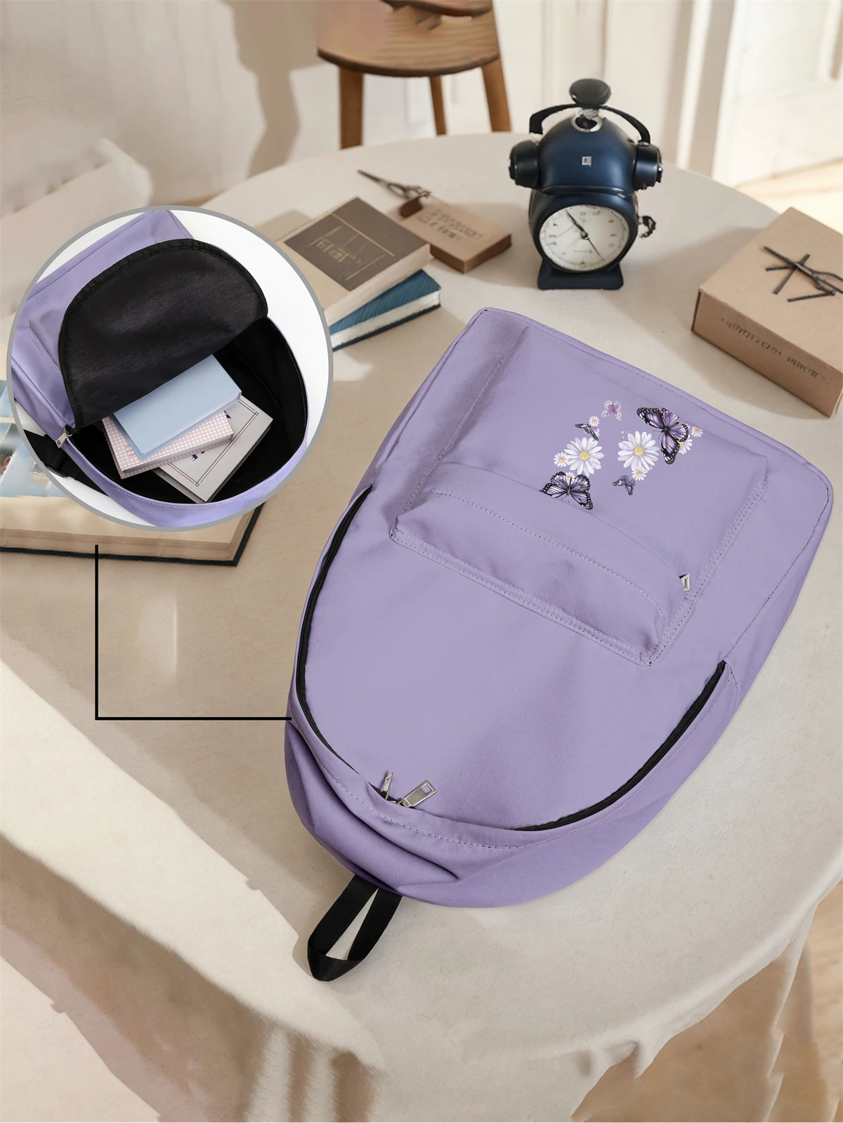 Flower and Butterfly Pattern Backpack, New 2025, Casual Travel Backpack, Lightweight and Simple Casual Travel Backpack