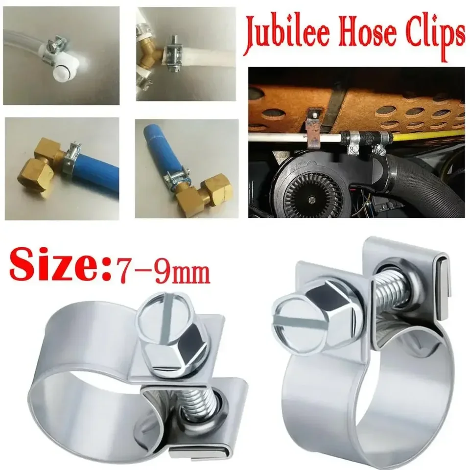 Uxcell 10pcs Mini Fuel Injection Hose Clamps – Zinc Plated Steel, Adjustable 7-9mm (0.28-0.35") Diameter
