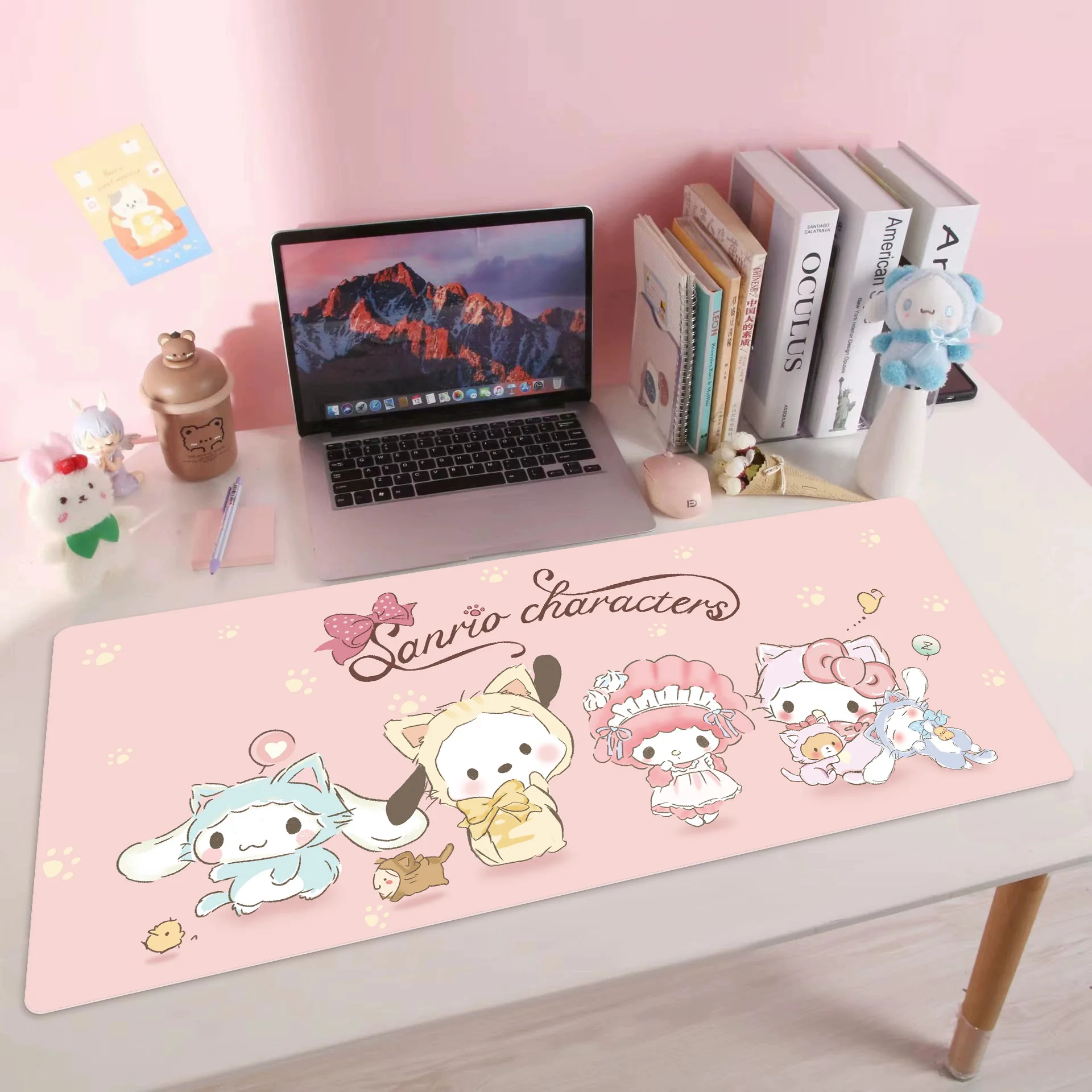 80/35cm Sanrio Hello Kitty Kuromi Office Desk Mat Melody Cinnamoroll Non-Slip Large Keyboard Mouse Pad Game Pads Pc Accessories 6