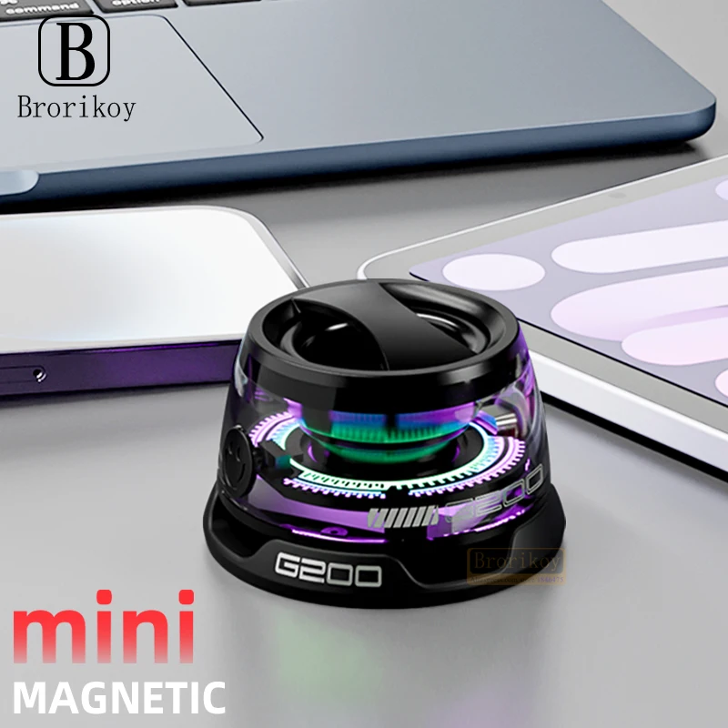 Nuovo altoparlante stereo portatile wireless Bluetooth magnetico per esterni 2025 con luce RGB per iPhone, tablet e laptop_voghion.com