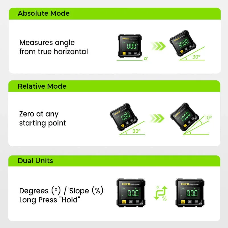 Digital Electronic Level Digital Angle Fnder 4*90 ° Magnetic Inclinometer Protractor Precision Level Box for Woodworking