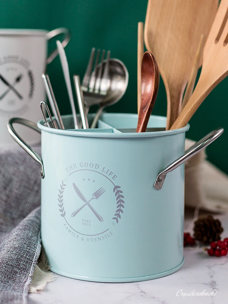 

Kitchen Storage Rack Utensil Holder Knife Chopsticks Holder Countertop Cutlery Drying Rack Flatware Drain Tidy Bucket
