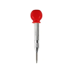 Enhanced Spring - Loaded Automatic Center Punch for Metal and Woodworking - Hand Tool Set (Silver With cap)
