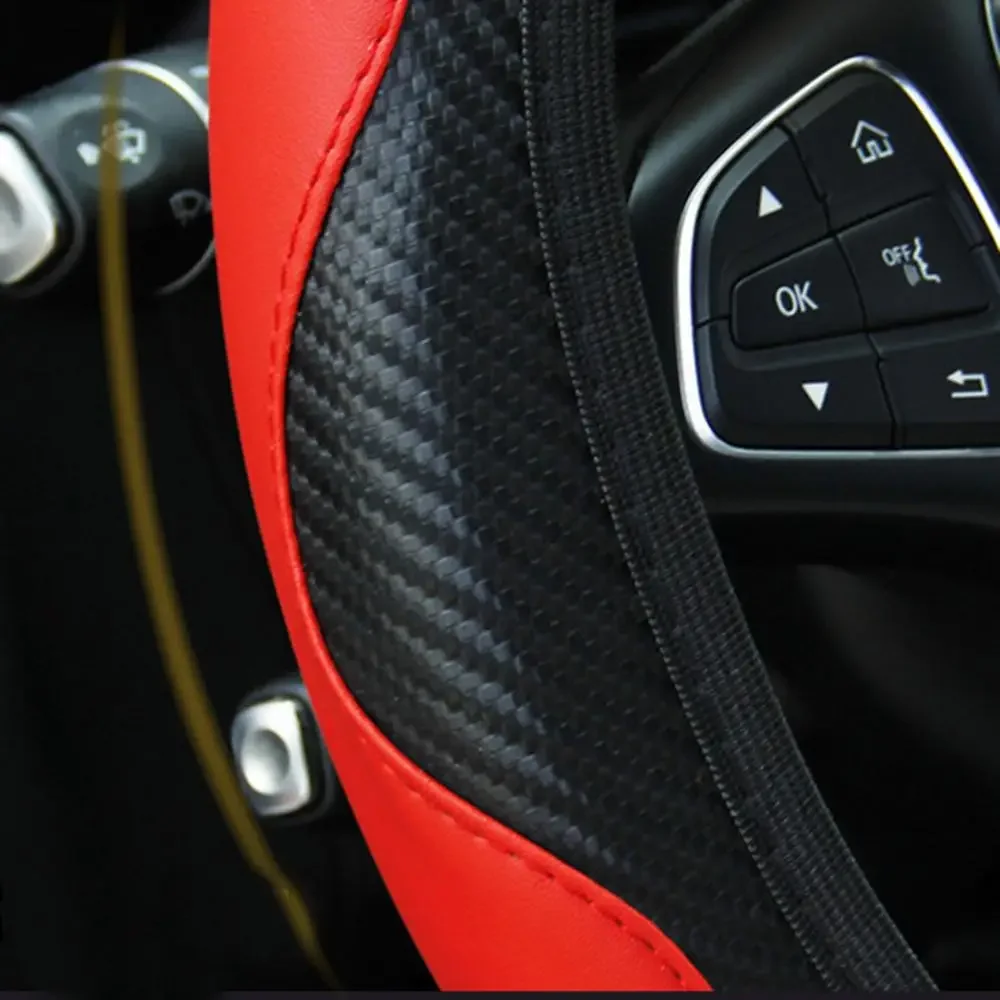 Car Steering Wheel Cover 38CM Auto Steering Wheel Braid On The Cover Case Funda Volante Universal Car Accessories steering wheel cover