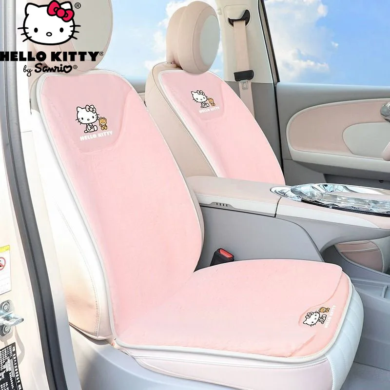 

Sanrio Hello Kitty Plush Car Seat Cover Seat Cushion Winter Cartoon Cute Car Front Seat Backrest Dirty Resistant Auto Accessorie