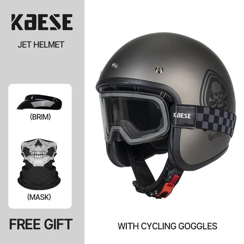 

Мотоциклетный шлем, серый, серебристый, открытое лицо, ретро, скутер для верховой езды, 3/4 Jet с магнитными фотохромными линзами, Casco Moto шлем