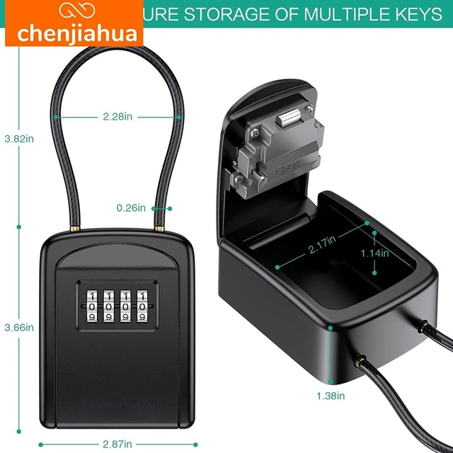 Wall Mount Key Storage Secret Box Organizer 4 Digit Combination Password Security Code Lock No Key Home Key Safe Box 5