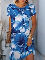 Robe d'été élégante à motif floral pour femme, style streetwear, manches courtes, col rond, collection 2026 6