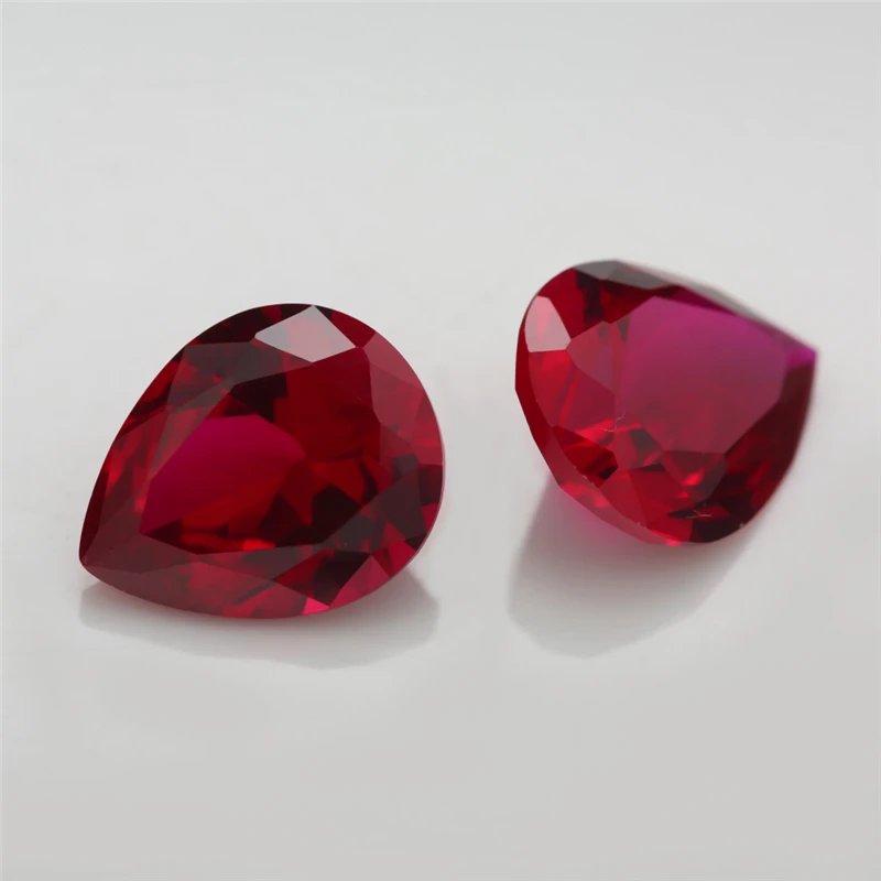 Größe 3x5 ~ 13x18mm Birnen schliff 8 #3 #5 # roter Stein synthetischer Korund Edelstein für Schmuck – Detail 6