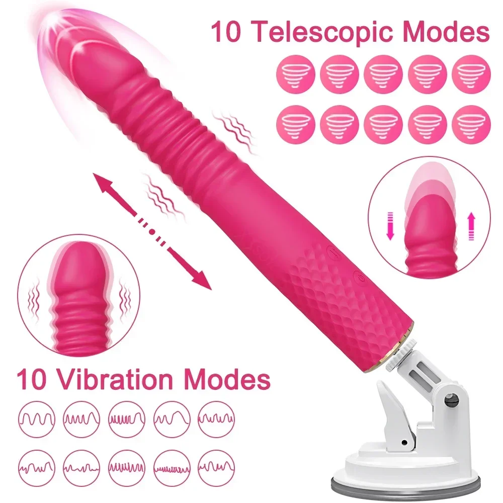 Automatic Machine Telescopic Dildo Vibrator Female Sexs Toy Women Vagina Masturbation Penis G Spot Clitoris Stimulator Massager