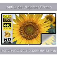 2025 High Brightness Portable Projection Screen Anti-Light Projector Curtain Metal Reflective Cloth Fabric 10-130 inch For HY300