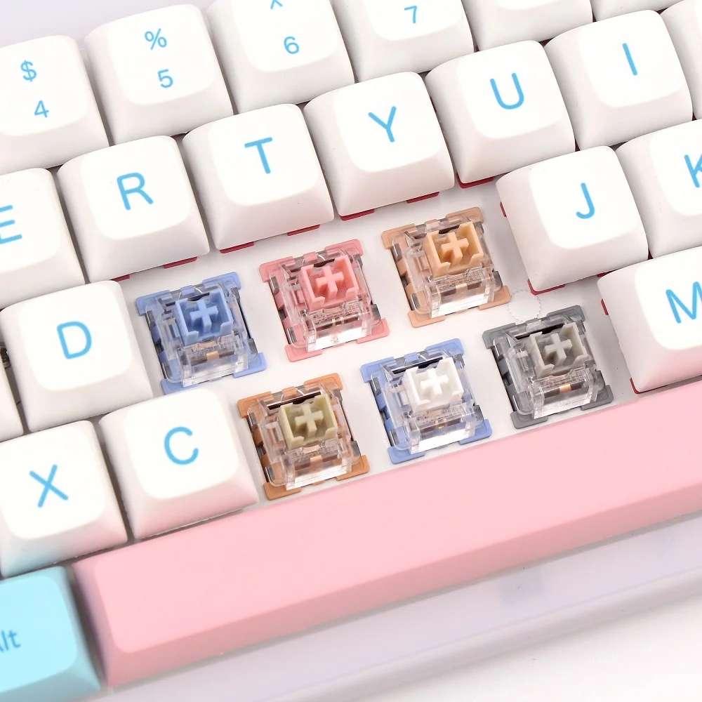 Outemu-lubed Interruptor Teclado Mecânico Silencioso Clicky Tátil Linear Leite Tom Jerry Jogos Personalizados Rgb mx 3pin - Imagem 3