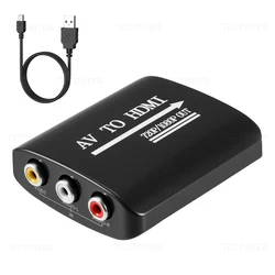 1080P AV to HDMI Converter with USB Cable - Premium Gaming Accessories Adapter (Black)