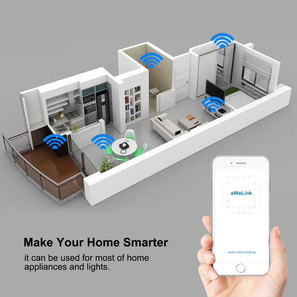 eWelink 63A Din Rail Smart Switch Relay,APP Remote Control,Timer Inching Functio