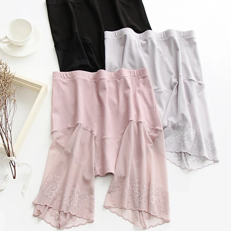Plus Size Ladies Anti Chafing Thigh Safety Shorts Under Skirt Sexy Lace Large Size Safety Pants Women safety shorts,safety pants