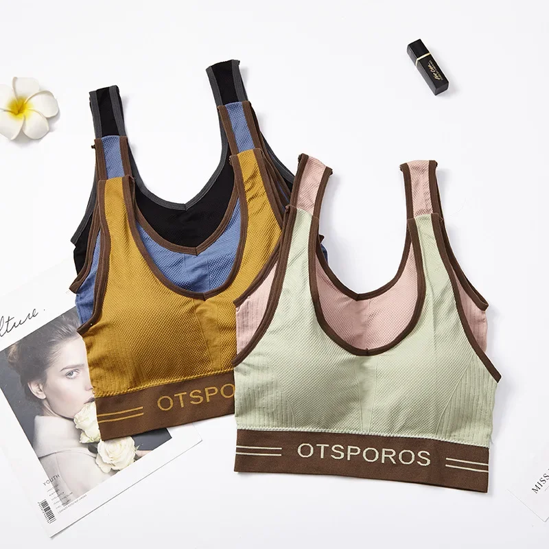 

Women's OT Korean Version of The Beauty Back Small Vest Outside Wear A Close-knit Non-underwire Wrap Chest Top Bra