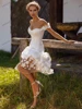 Pretty Wedding Dresses Elegant Bridal Gowns Knee-Length Robes For Formal Party Off The Shoulder Vestidos De Novia Customized 4