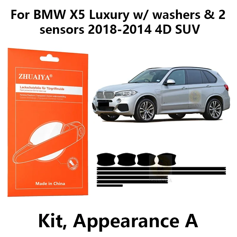 

Защитная пленка ZHUAIYA для краской на дверную ручку, ТПУ, PPF, для BMW X5, роскошные с мойками и 2 датчиками 2018-2014 4D SUV