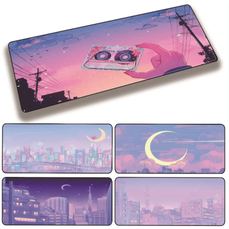 

Коврик для компьютерной мыши City Art, игровой большой коврик для мыши, розовый Настольный коврик для клавиатуры