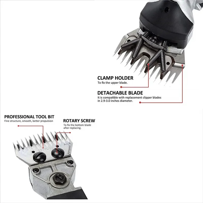 2000W 6 speed 13 teeth Electric Sheep Pet Hair Clipper Shearing Kit Shear Wool Cut Goat Pet Animal Shearing Supplies Farm Cut 2