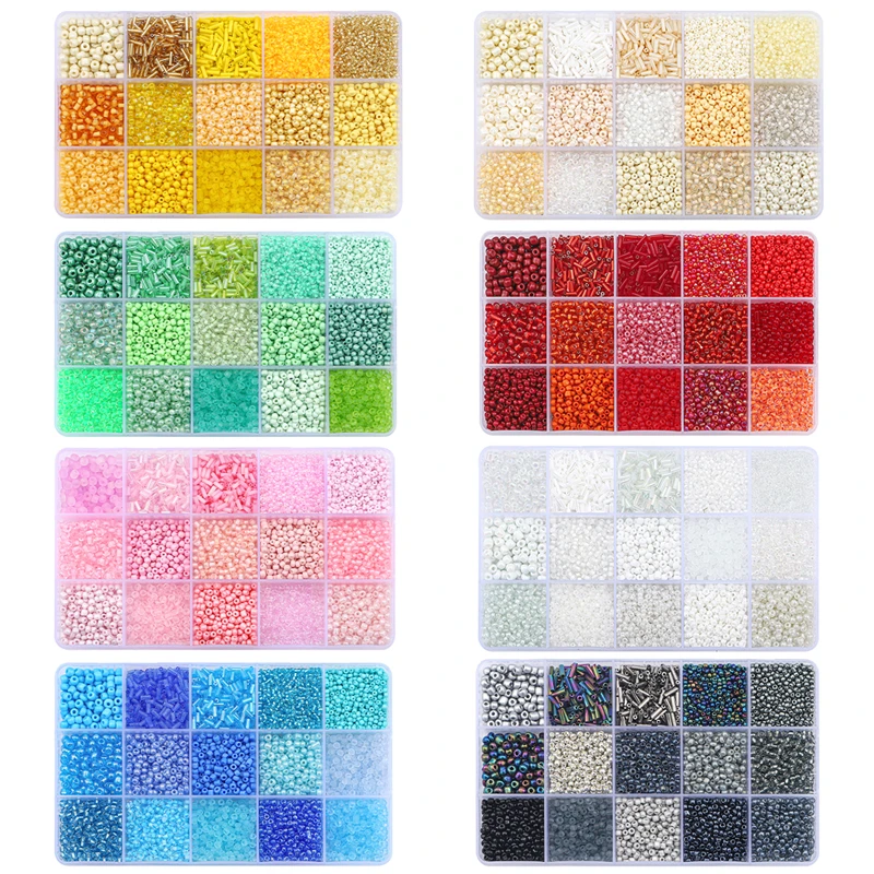 RUBYCA Perline Di Vetro Ceche 8mm | 250 Pezzi In Scatola Organizer | Miste Lucide Per Gioielli Fai Da Te - 5