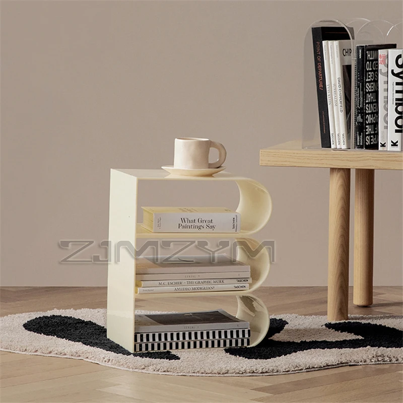 Acrylic Magazine Shelf Desktop Modern Simple Living Room Floor Storage Shelf Books, Newspapers And Materials Coffee Table