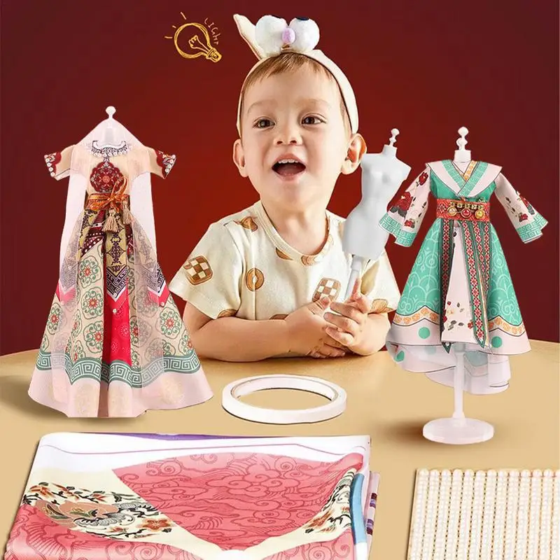 

Dress Making Kit For Girls Handmade Children Clothing Design Sewing Set Safe Fashion Design Set Enhance Hands on Ability PlaySet