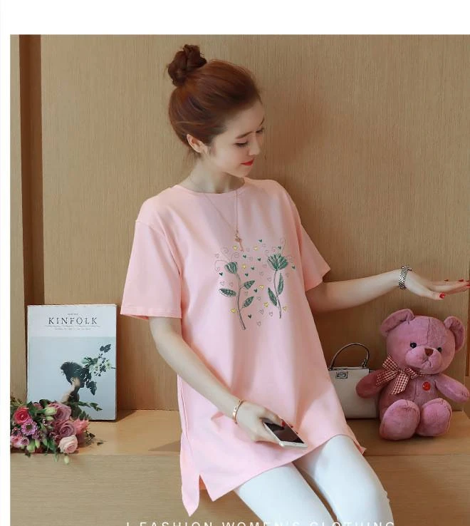 Maternity Pregnant Baby Loading pink  2022  Funny  Women T Shirt Girl Shirt New Mom Big Size Clothes comfortable clothes during pregnancy