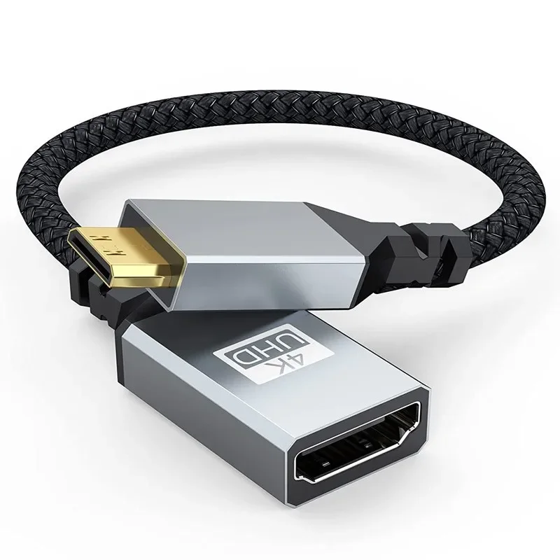 HDMI Cable 4K UHD V2.0 90 Degree Mini-HD Male to HD Female Extender Short Nylon Braid Extension Cord for DSLR Camcorder Monitor HDTV hdmi adapter cable,hdmi cable,hdtv adapter cable,4k converter cable,hdmi adapter,hdtv cable,usb adapter cable