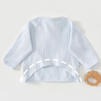 طفل الربيع والخريف أعلى 100 يوم الوليد معطف طويل الأكمام لينة القطن الخالص الكرتون نمط الذكور والإناث ملابس الطفل 6