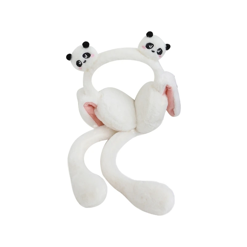 Soft and Warm Panda Plush Ear Warmers for Winter Outdoor Activities Keep You Warm in Cold Weather for Halloween