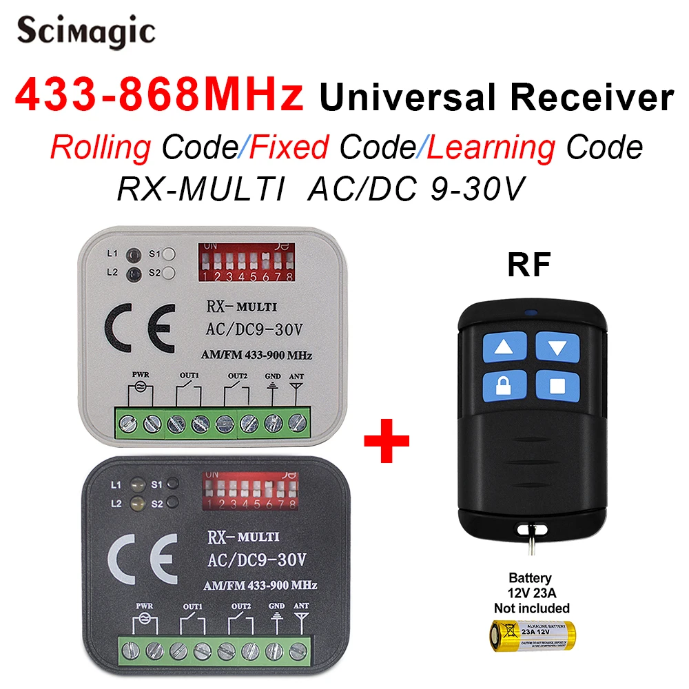 Receptor universal rolling code 1 canal 433,92Mhz mandos garaje