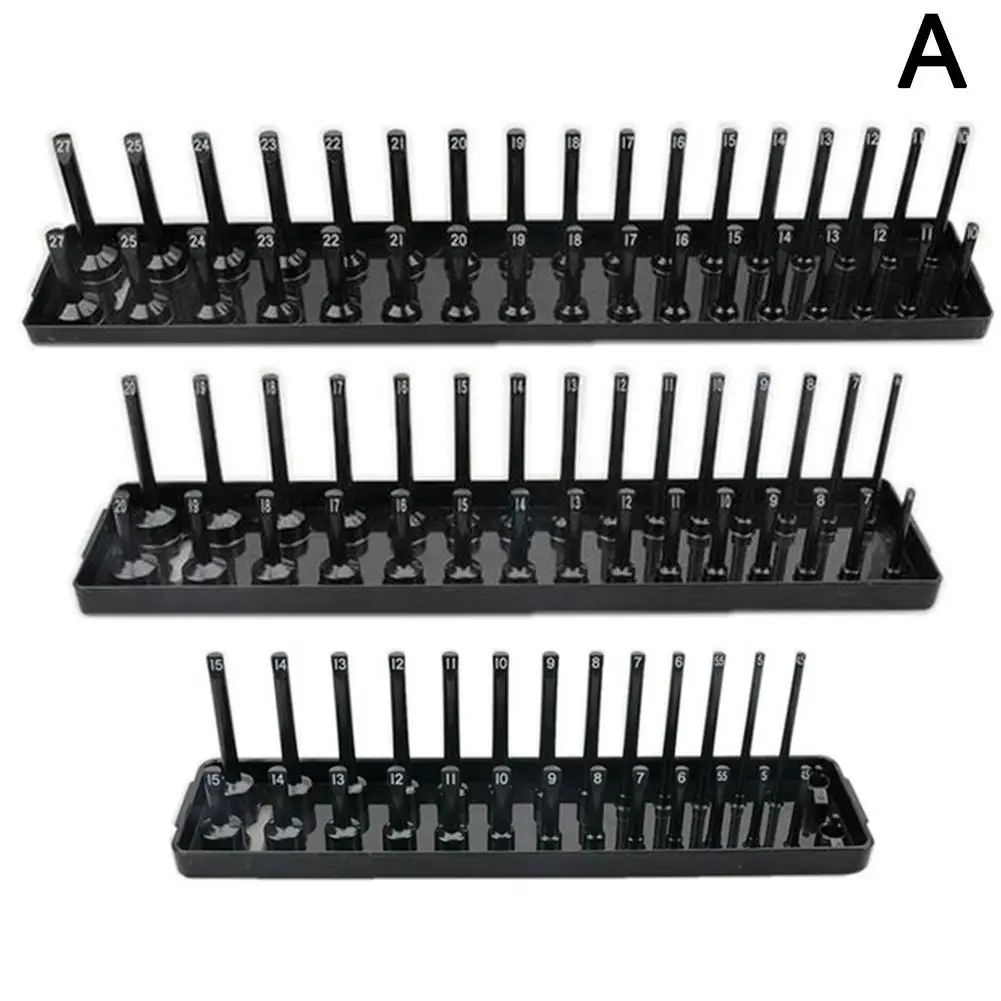 Plastic Sleeve Holder Metric Socket Tray Socket Organizer Metric Holder Tool SAE Home Sleeve Tool Storage Rack Garage Tray 3