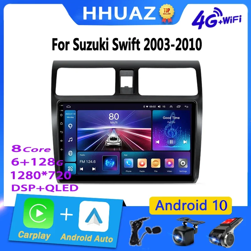 

Автомагнитола Carplay на Android для Suzuki Swift 2003, 2004, 2005-2010, мультимедийный видеоплеер, навигация, GPS, сенсорный экран, автостерео