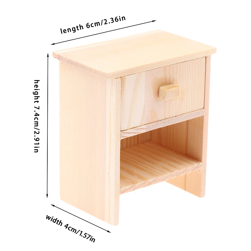 

1 шт. 1/12 миниатюрный деревянный прикроватный столик для кукольного домика ящик шкаф мебель для кукольного дома аксессуары для кукольного домика