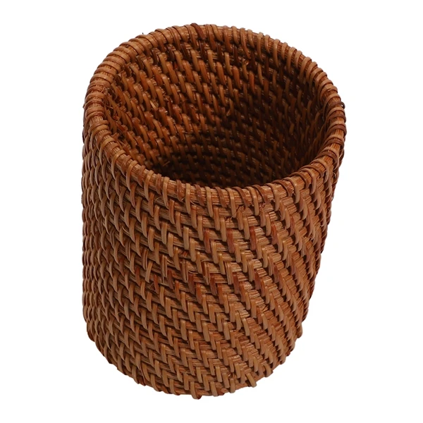 Rattan Chopsticks Tube Shovel Spoons Bucket Dinner Knives Forks Tableware Storage Box Home Storage Baskets Organizer 6