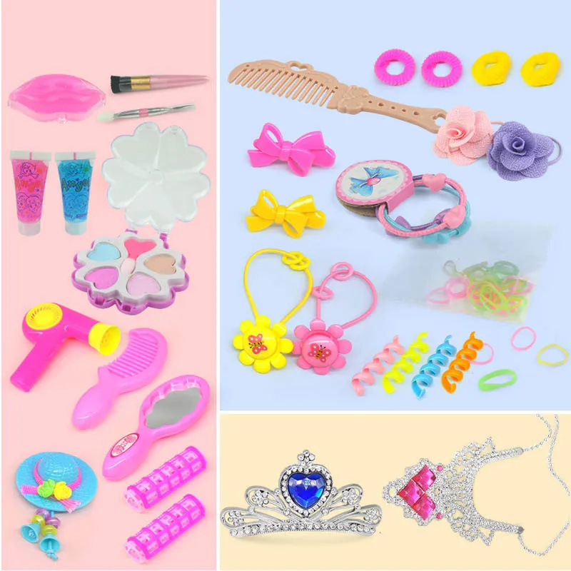 Fashion Half Body Makeup Hairstyle Mannequin Head Play House Toy Kid Princess Dress Up Practice Makeup Hair Combing Braiding Toy