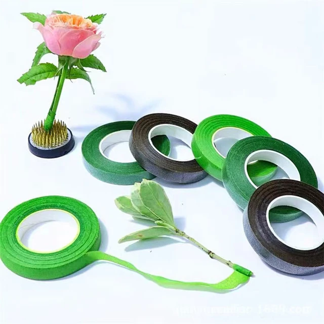Flower Stub Paper Stems, Green Floral Tape, Iron Wire, Artificial