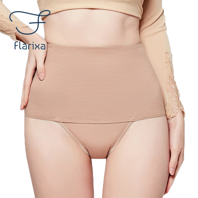 Flarixa High Waist Tummy Control Panties Women Thong Panty Shaper Slimming  Underwear Butt Lifter Belly Shaping Brief Body Shaper - AliExpress