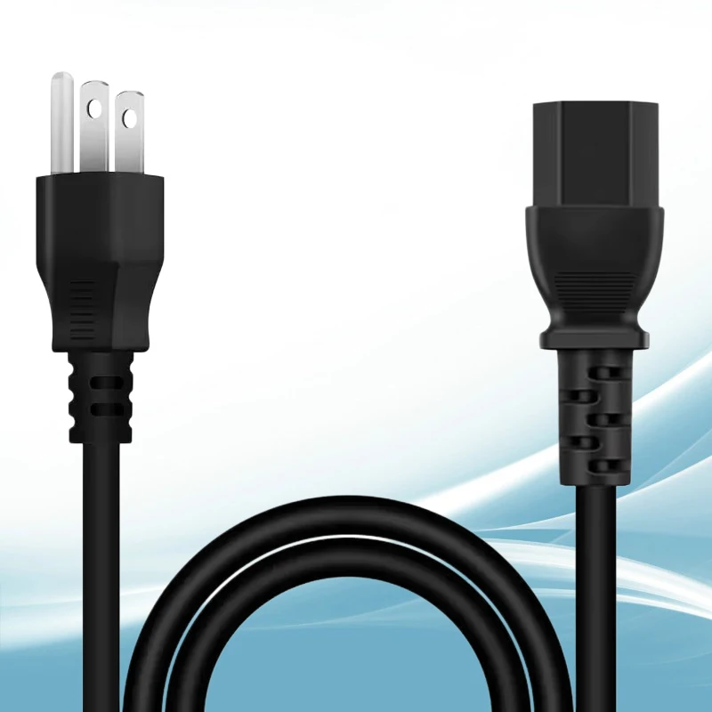 Universal 1.5m 3-Prong AC Power Cord for Electronics and Devices