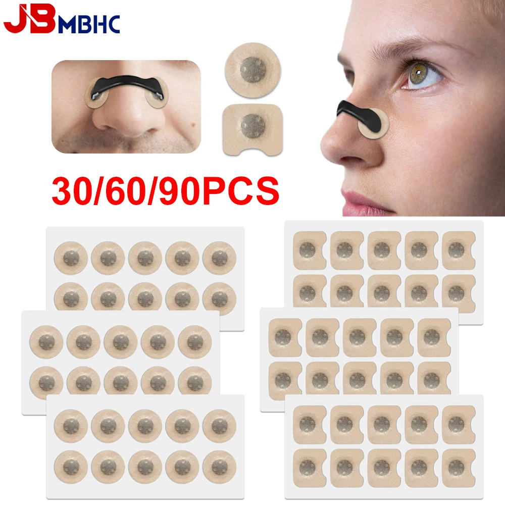 Nose Breathing Patches Magnetic Suction Iron Nasal Strips Increase Air Improve Sleep Quality Reduce Snoring Tools 30/60/90PCS