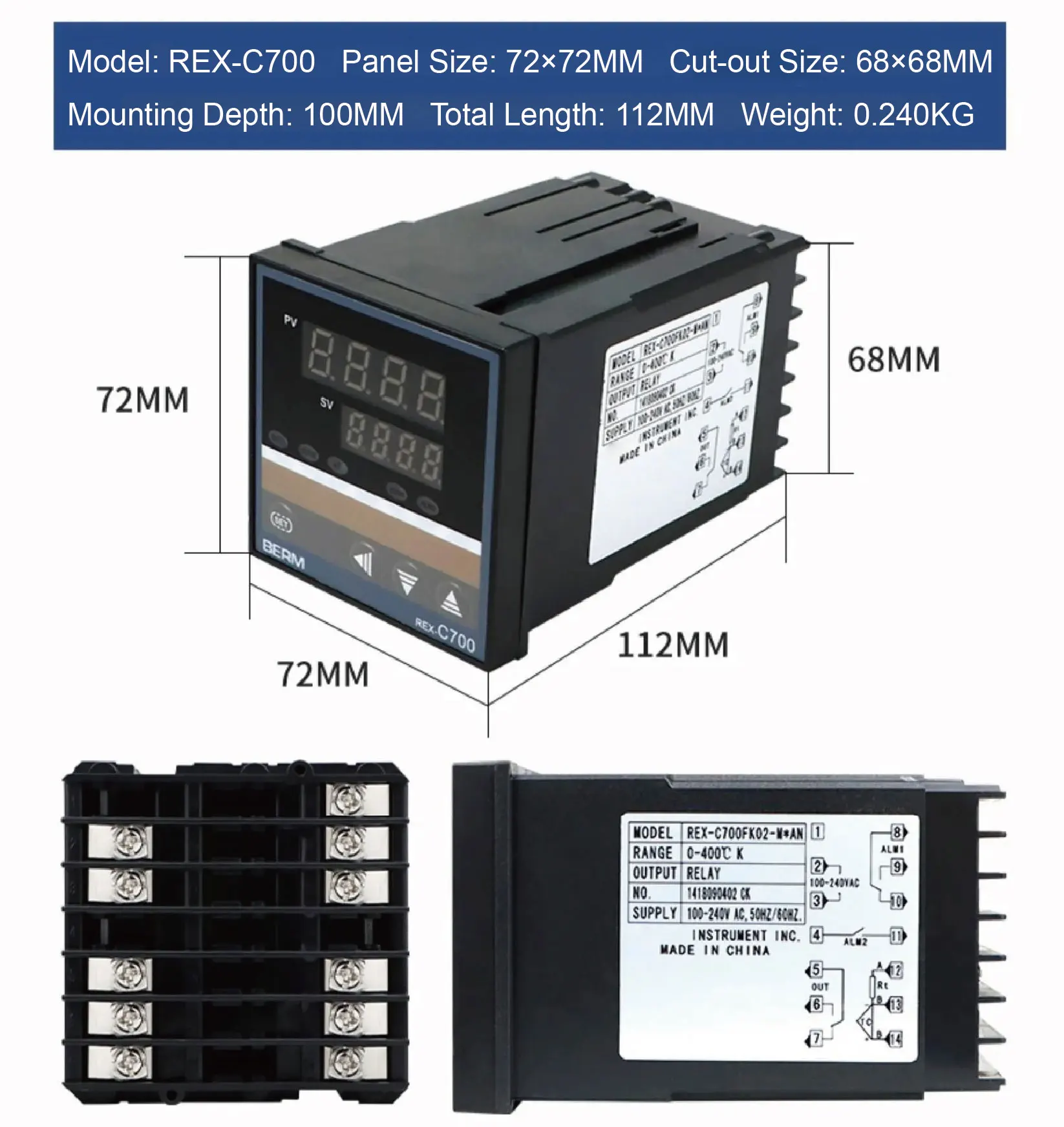 REX-C100/REX-C400/REX-C700/REX-C900 Intelligent PID Temperature Controllers Uni